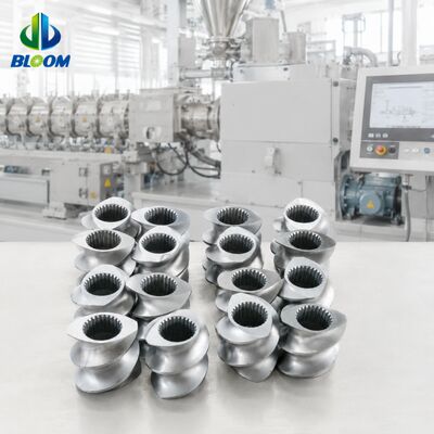 品質  Wear and Corrosion Resistant Twin Screw Extruder Screw Elements with CNC Precision Machining and HRC 58-62 Hardness 工場
