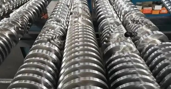 ポリ塩化ビニールWPCのプロフィールのための38crmoala合金の構造スチールの円錐対ねじそしてバレル