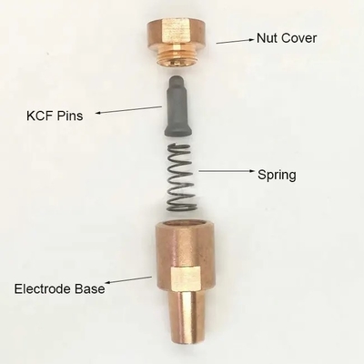 ナットおよびボルト電極を搭載するM8 KCFのガイド ピンそして袖