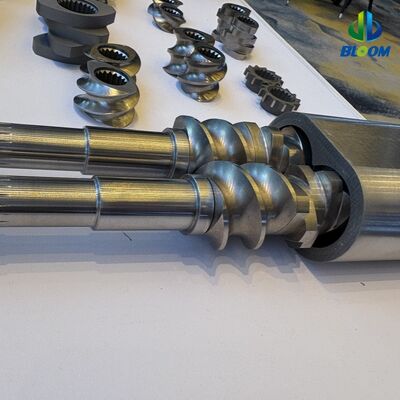 高トルク容量を持つツインスクロールエクストルーダー部品のためのカスタマイズされた耐磨性および腐食性バイメタルスクリューセグメント