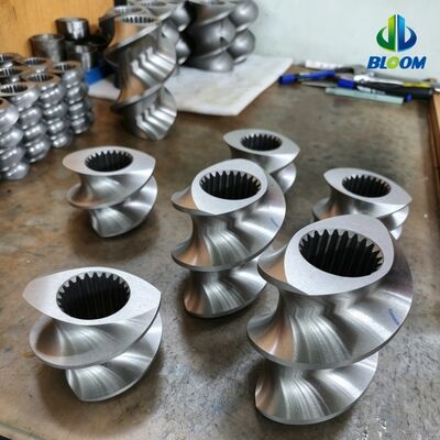 HRC 58-62 Hardness Twin Screw Extruder Screw Elements with Wear and Corrosion Resistance for WPC and PVC Processing via CNC Precision Machining