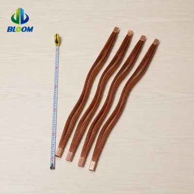 純銅 ニッケル付 パーソナライズされた寸法 工業用電源伝送用の銅編み柔軟なコネクタ