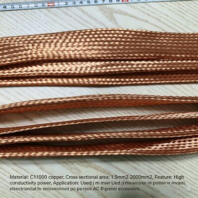 純銅 ニッケル付 パーソナライズされた寸法 工業用電源伝送用の銅編み柔軟なコネクタ